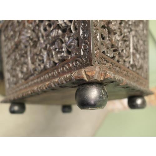 Anglo Indian Profusely Carved Sewing Box For Sale - Image 4 of 9