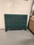 Full sized teal and brown velvet, self-welted headboard