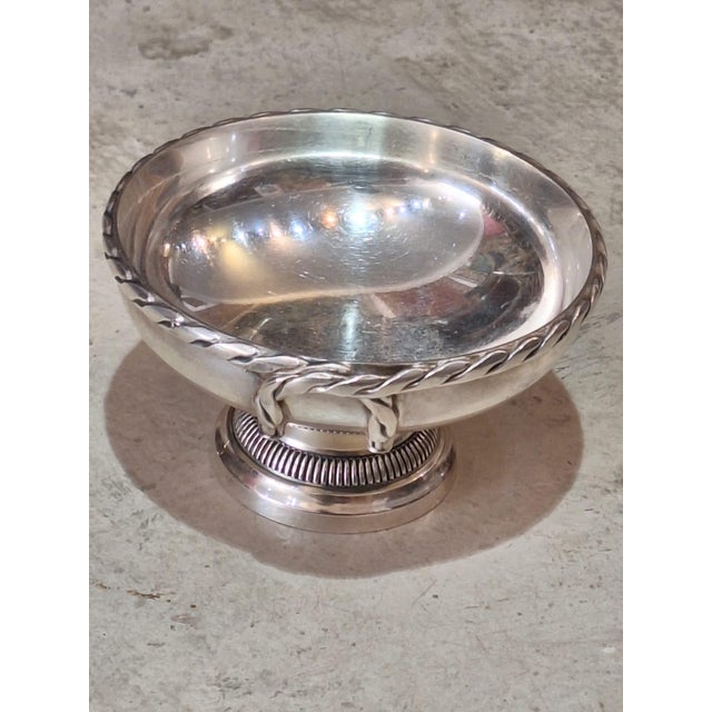 Mid 20th Century Vintage Silver-Plated Dessert Service – Set of 6 Pedestal Dessert Bowls With Serving Tray For Sale - Image 5 of 8