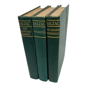 1900 Balzac First English Translation - 3 Green Volumes