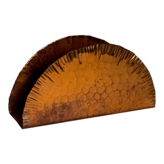 Vintage Southwestern Hammered Copper Napkin Holder For Sale