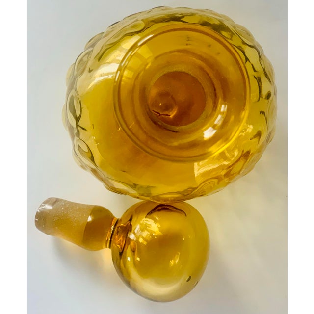 Rare Vintage Blenko Joel Myers Designed Petite Glass Decanter With Stopper in Wheat, Circa 1971 For Sale - Image 9 of 11