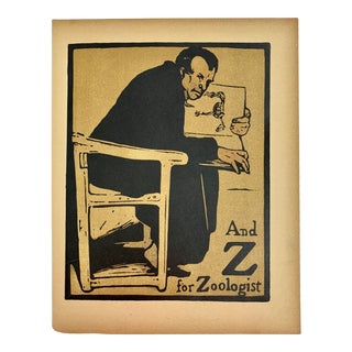 "An Alphabet" by William Nicholson, Z for Zoologist, First Edition, London, 1898 For Sale