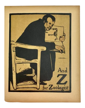 "An Alphabet" by William Nicholson, Z for Zoologist, First Edition, London, 1898