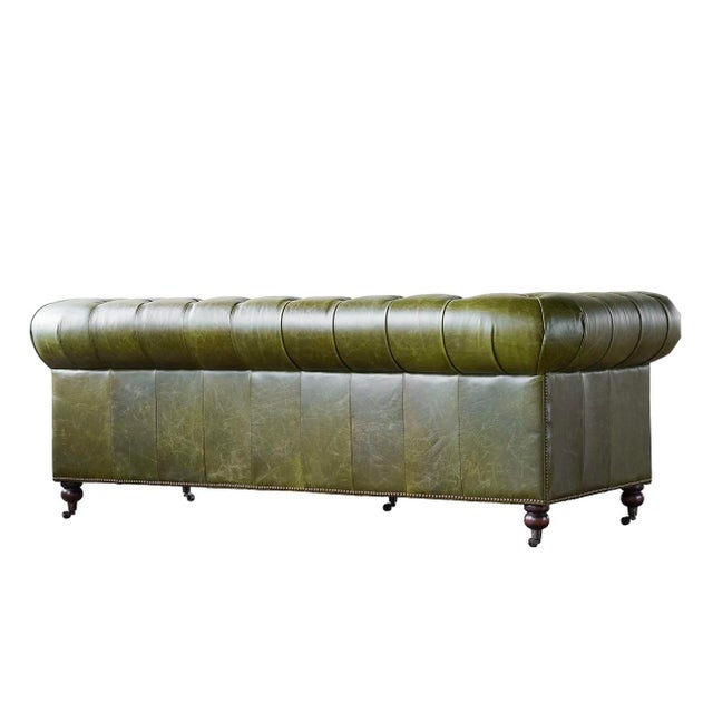 Not Yet Made - Made To Order Matthew Izzo Home the Churchill Great Britain, Green Chesterfield Sofa 87” For Sale - Image 5 of 7