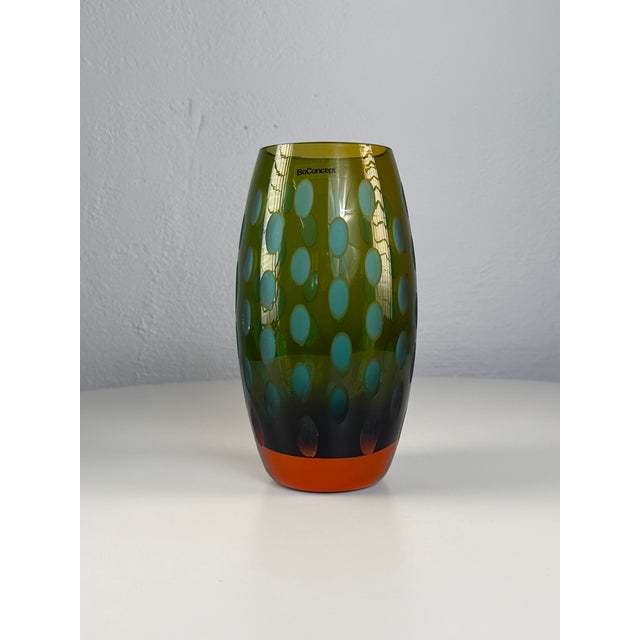 Vintage Thumbprint Glass Vase from BoConcept, 2000s For Sale - Image 6 of 8