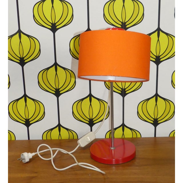 Orange Red Table Lamp, 1970s For Sale - Image 4 of 14