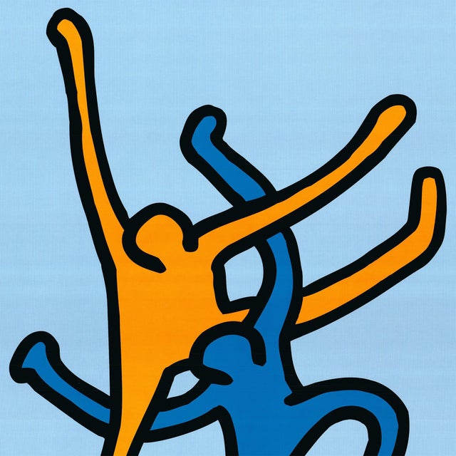 1990s 1990s After Keith Haring - Untitled (People Dancing) Vintage Fine Art Print Offset Lithography Poster 90s For Sale - Image 5 of 9