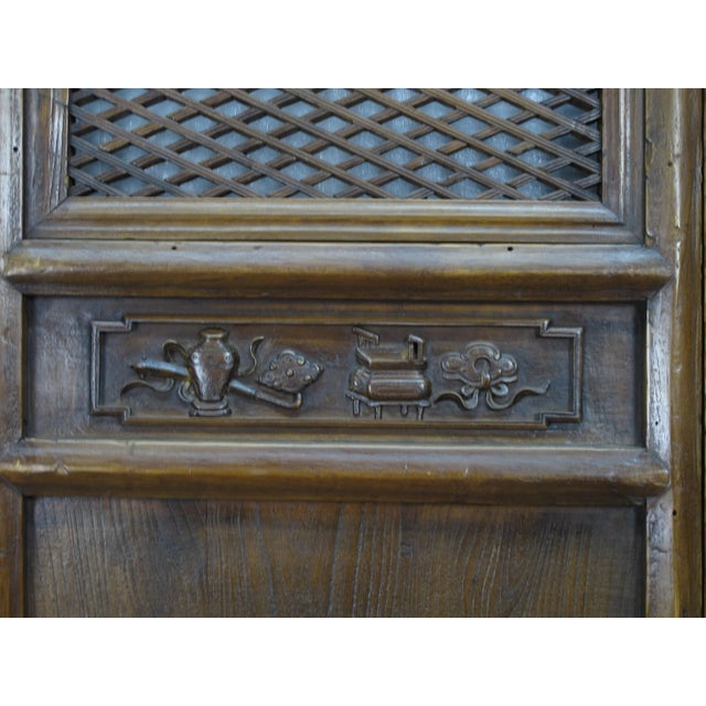 Wood Pair of Beautiful Lattice Screen Door Panel For Sale - Image 7 of 10
