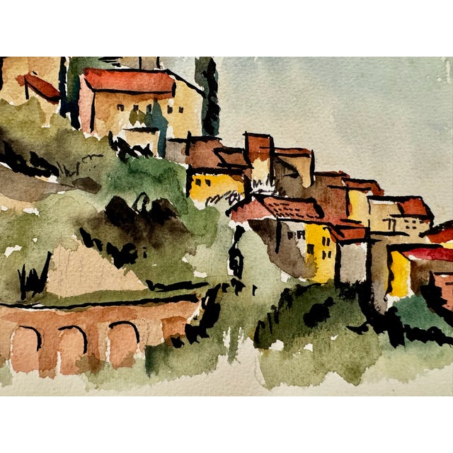 Rustic Henry Emil Salloch Original Watercolor on Paper Barga, Italy. 1970. For Sale - Image 3 of 6