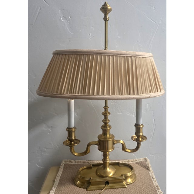 Mid-Century Modern 1960s Frederick Cooper Brass Bouillotte Lamp For Sale - Image 3 of 12