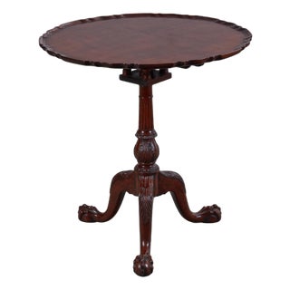 Burton-Ching George III Style Mahogany Piecrust Pedestal Tripod Table For Sale