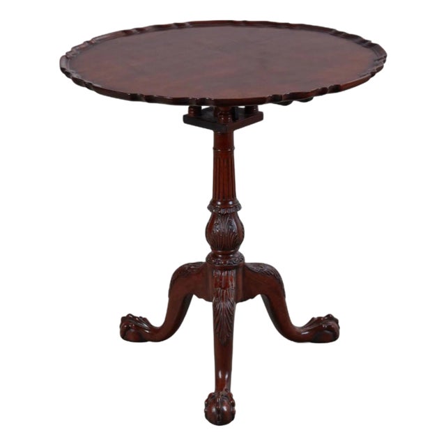 Burton-Ching George III Style Mahogany Piecrust Pedestal Tripod Table For Sale