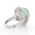 9.17 Carat Octagon Chivor Emerald & Diamond Palladium Ballerina Ring, Size 7 For Sale - Image 9 of 11
