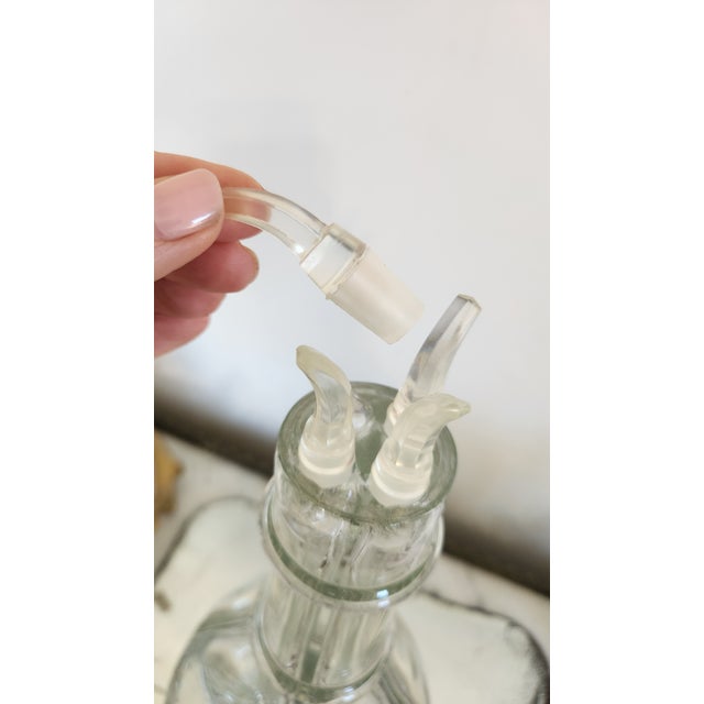 Glass Vintage French Four-Section Glass Bar Decanter With Spouts For Sale - Image 7 of 18