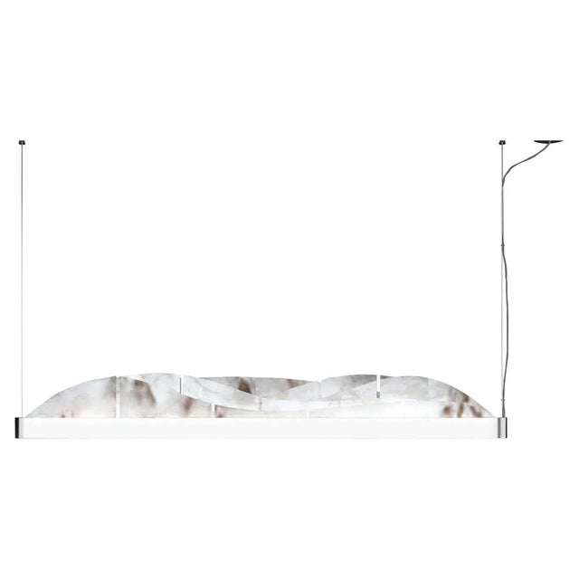 Contemporary Giapeto Shiny Silver Metal Pendant Lamp by Alabastro Italiano For Sale - Image 3 of 3