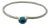1990s David Yurman London Blue Topaz Cuff Bracelet Size M Silver 3 mm Estate For Sale