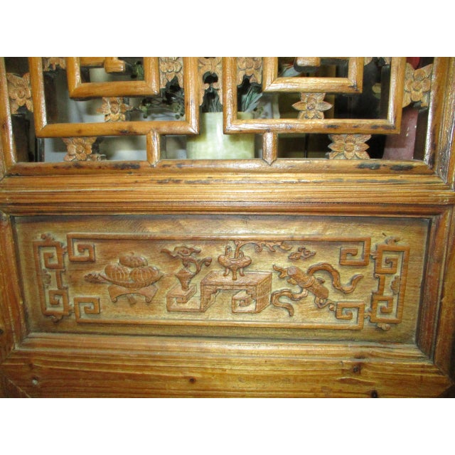 Late 18th Century Chinese Elmwood 4 Panel Design Folding Floor Screen For Sale In New York - Image 6 of 13