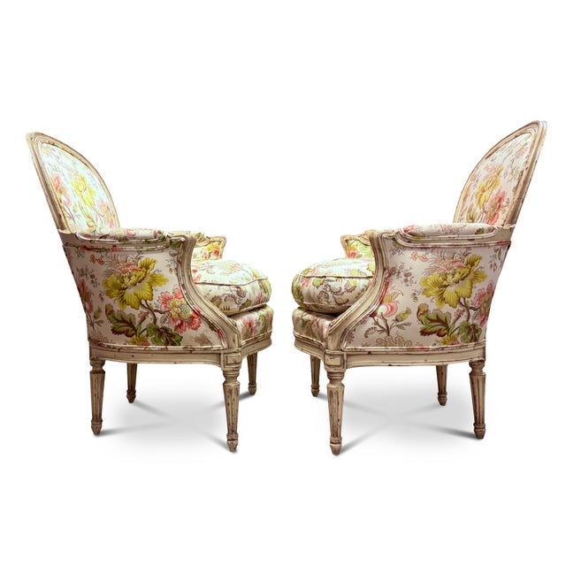 Vintage French Bergère Armchairs by Yale R. Burge For Sale - Image 10 of 12