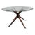 MCM Sculptural Walnut Round Glass Dining Table For Sale