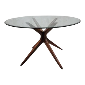 Mid Century Modern Sculptural Walnut "Jack's" Dining Table Styled After Adrian Pearsall