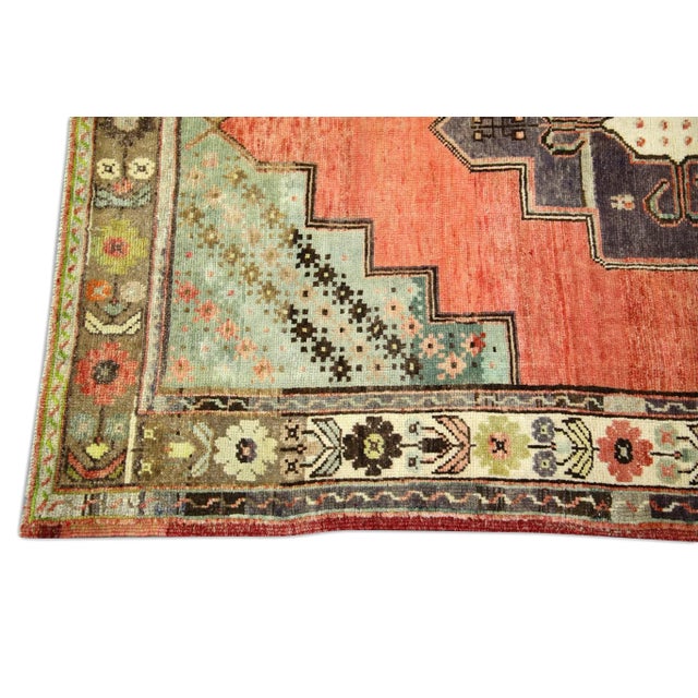 Tribal 1960s Vintage Red Multicolor Rug For Sale - Image 3 of 6