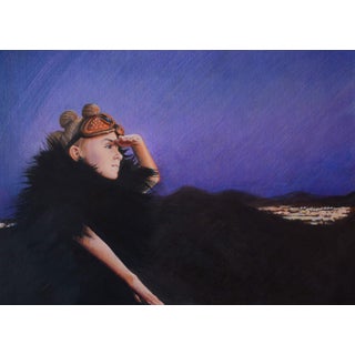 East of Eden by Anna Hammer | Colored Pencil Portrait of a girl looking into the distance For Sale