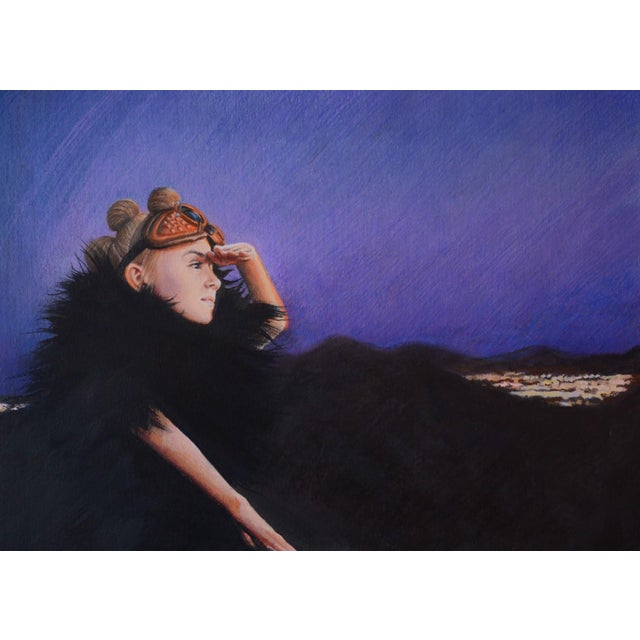 East of Eden by Anna Hammer | Colored Pencil Portrait of a girl looking into the distance For Sale