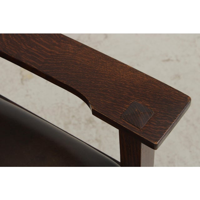 Wood Set of 6 Stickley Mission Oak Dining Chairs For Sale - Image 7 of 18