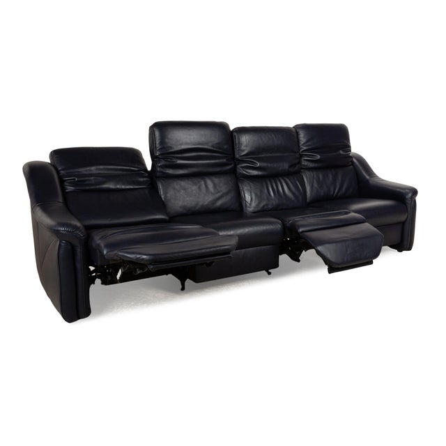 9705 Leather Four Seater Blue Sofa from Himolla For Sale - Image 11 of 16
