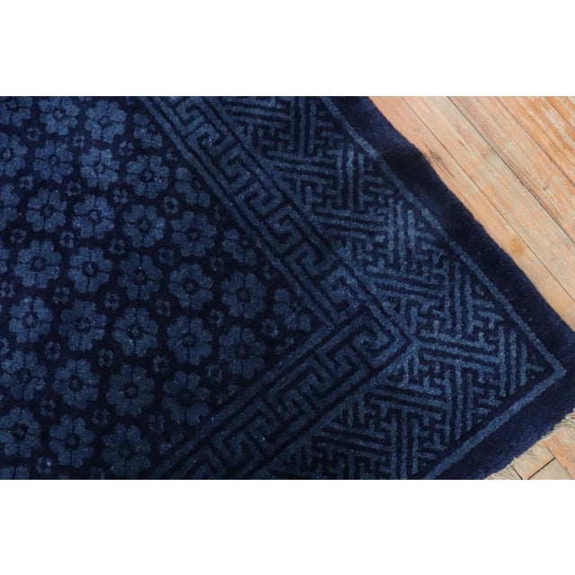 Vintage Blue Tibetan Plush Pile Accent Size Rug - 5'4" x 7'3" For Sale - Image 4 of 7