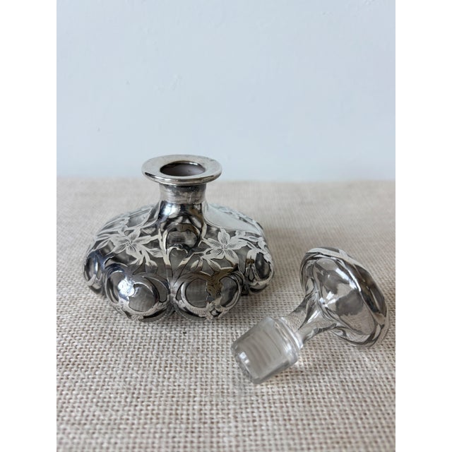 Metal Antique Alvin .999 Sterling Overlay Perfume Bottle With Pumpkin Base For Sale - Image 7 of 14