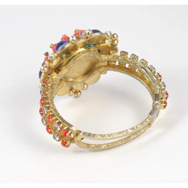 Mid-Century Modern 1950s Headlight Rhinestone Clamp Bracelet For Sale - Image 3 of 9