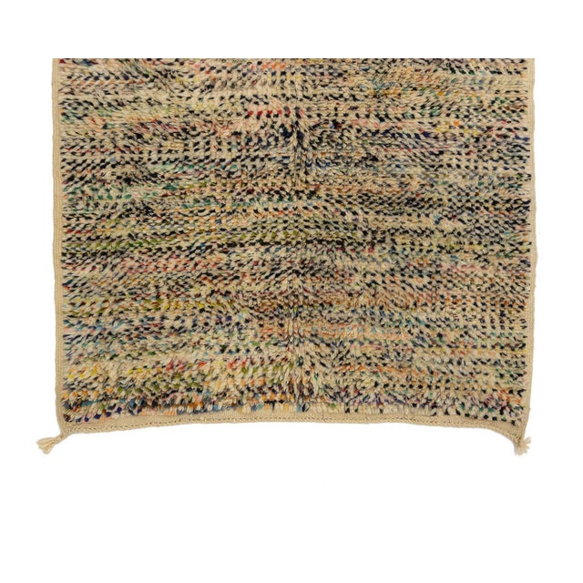 Art Deco Abstract Hand-Knotted Moroccan Wool Rug | 6'11" X 3'8" | One of a Kind For Sale - Image 3 of 7