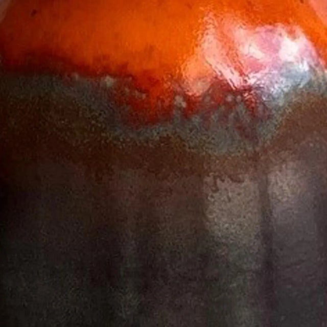 Fat Lava Green Brown Orange Ceramic Table Lamp, West Germany, 1970 For Sale - Image 16 of 18