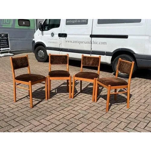 Mid Century Dining Chairs 80 cms tall 44 cms wide 44 cms depth Seat height 46 cms A used item so will have signs of use...