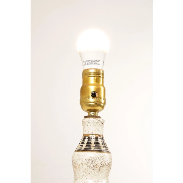 Ceramic Mid Century Modern Ceramic Table Lamp with Drum Shade For Sale - Image 7 of 13
