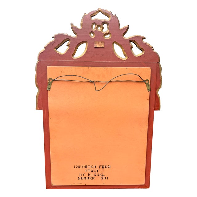 Vintage Gold Gilt Wood Wall Mirror With Tassels Ornate Made in Italy For Sale In New York - Image 6 of 7