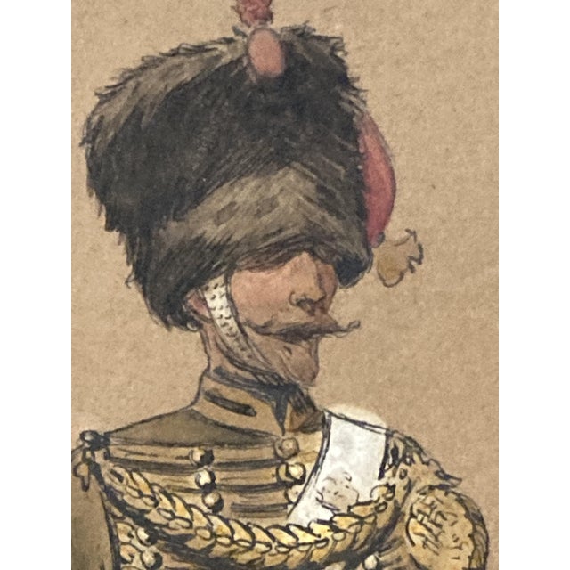 Mid 19th Century Louis Vallet, Non-Commissioned Officer of the Guides, 1869, Watercolor, Pen and Gouache, Framed For Sale - Image 5 of 11
