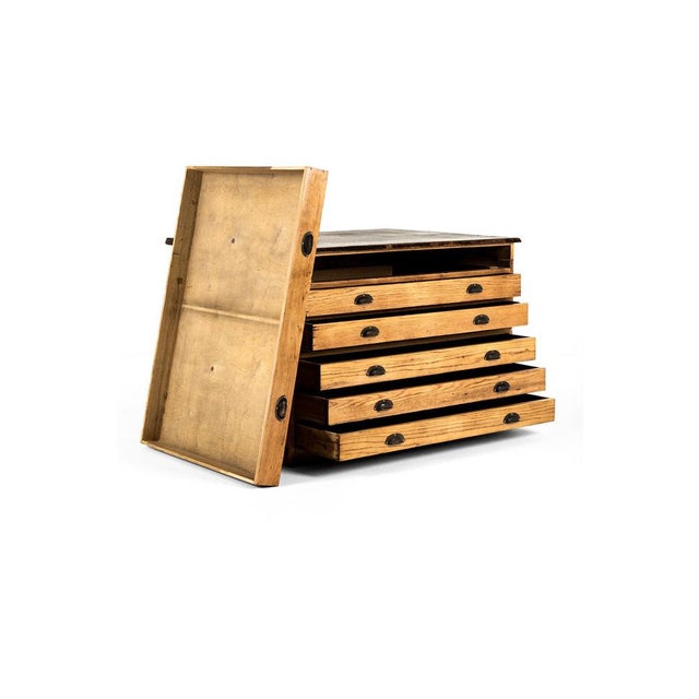Large Plan Chest in Pine For Sale - Image 6 of 16