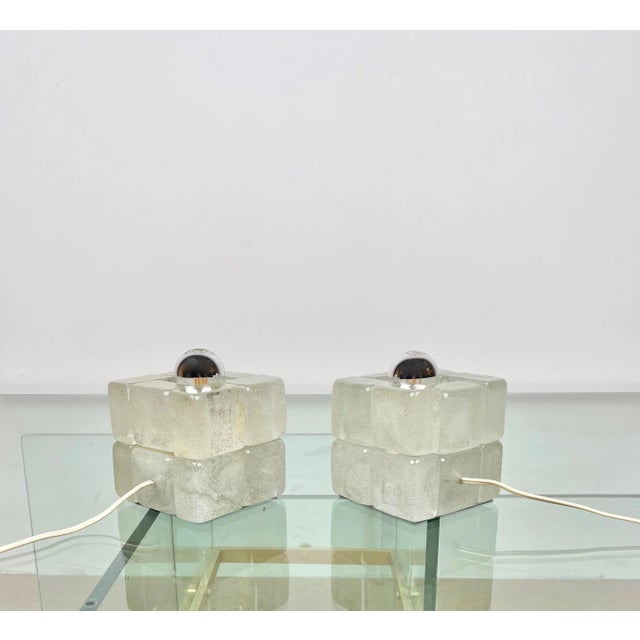 Murano Glass Cube Lamps by Albano Poli for Poliarte, Italy, 1970s, Set of 2 For Sale - Image 15 of 17