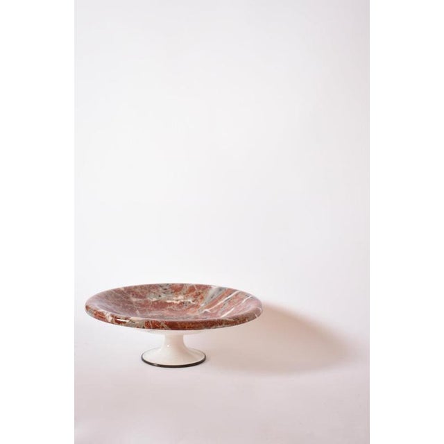 Neoclassical Faux Marble Plate on Pedestal, 1960s For Sale - Image 3 of 5