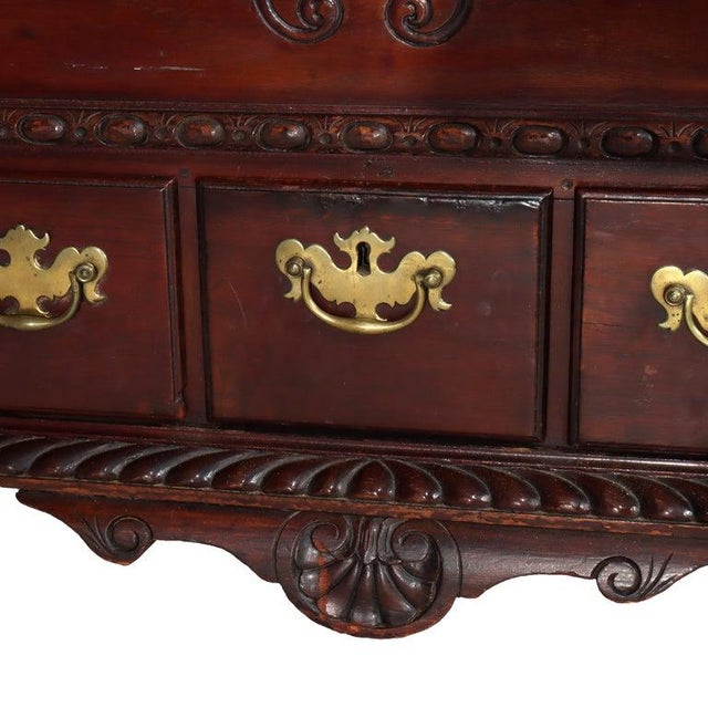 Antique Continental Chippendale Carved Mahogany 3-Drawer Mule Chest C1880 For Sale - Image 9 of 18