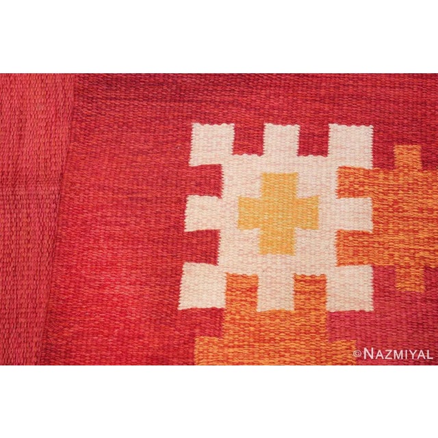 Nazmiyal Collection Vintage Flat Woven Swedish Ingegerd Silow Kilim Rug For Sale - Image 4 of 8