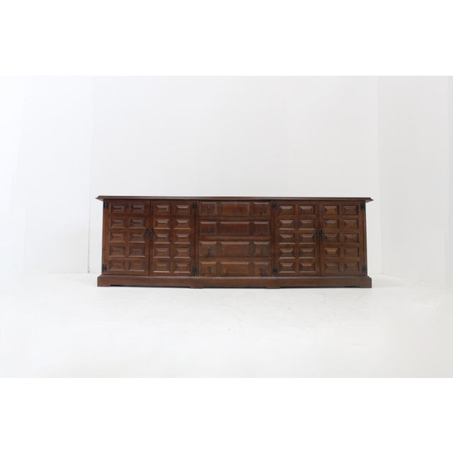 Vintage Brutalist Spanish Credenza, 1970s For Sale - Image 10 of 10