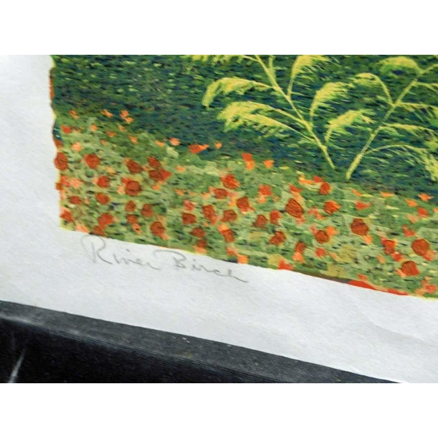 1980s Gordon Mortensen "River Birch" Signed Numbered Woodcut Art Print For Sale - Image 5 of 8
