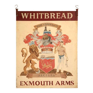 Vintage Exmouth Arms Original English Pub Sign For Sale