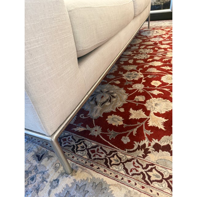 Natuzzi Contemporary Linen Sofa For Sale - Image 15 of 18