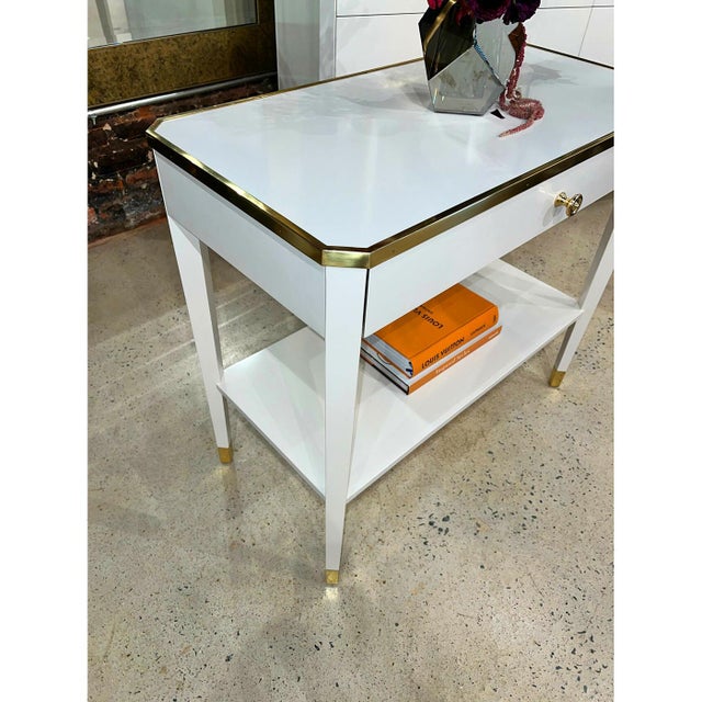 Pair of White Mid Century Bedside Tables For Sale In Greensboro - Image 6 of 6