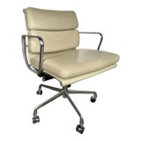 Late 20th Century Eames Soft Pad Leather Management Height Chair For Sale
